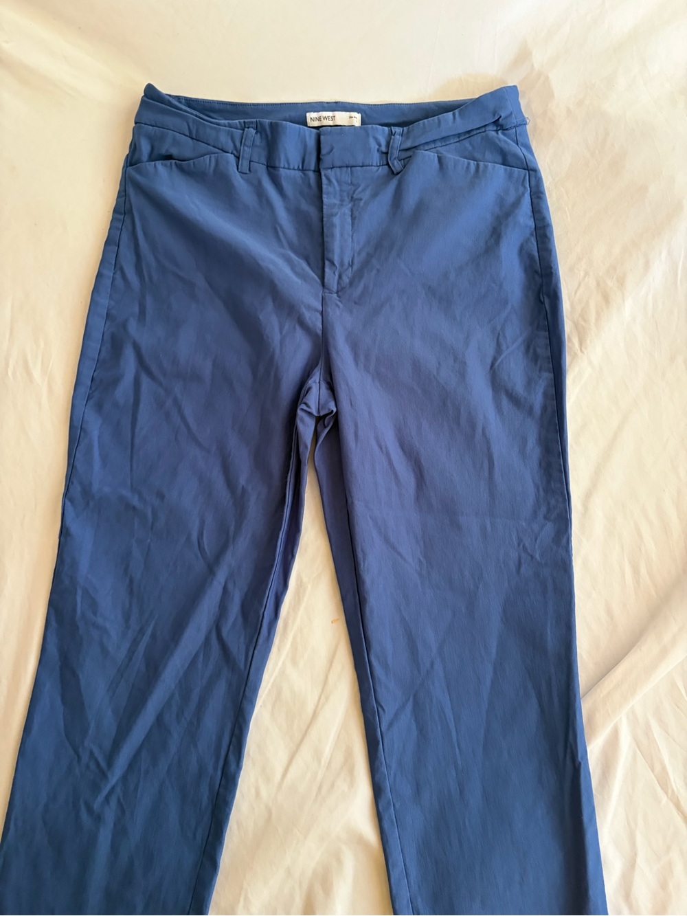Nine West Skinny Ankle Pants Womens Size 12 Blue Slim Stretch Career